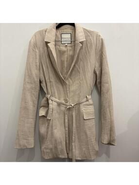Bagatelle Collection Beige Belted Blazer Jacket